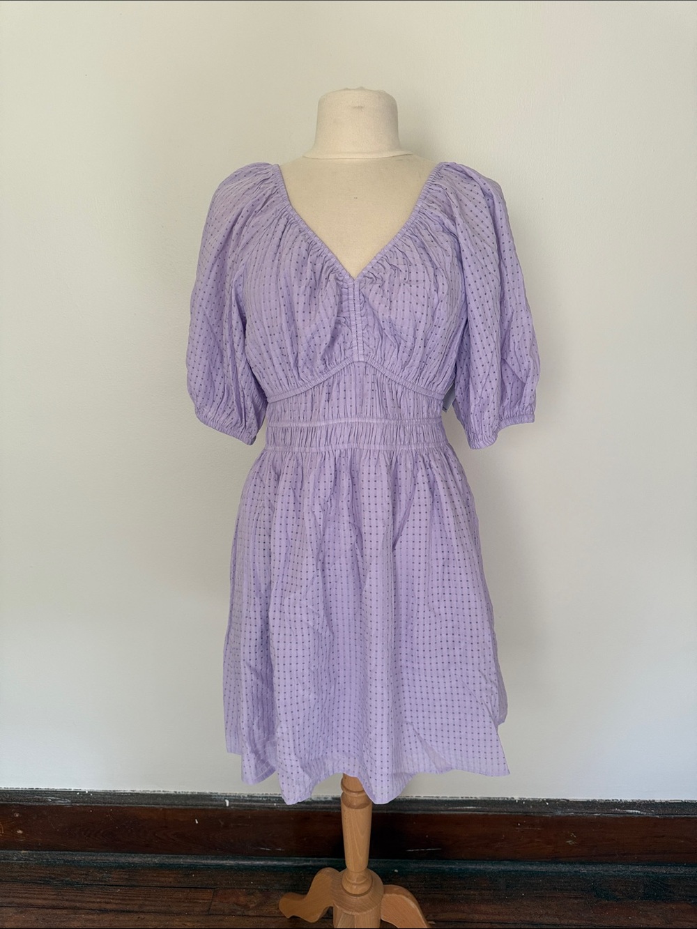 Old Navy Lilac Puff Sleeve V-Neck Mini Dress